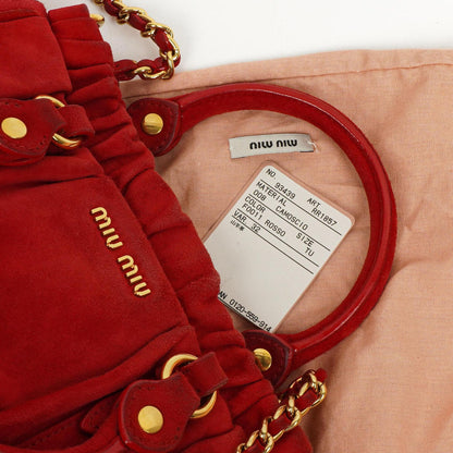 Miu Miu Kleine Satchel Tasche Rosso Camoscio
