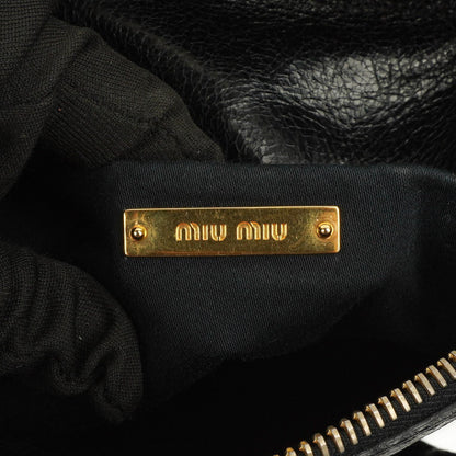 Miu Miu Kleine Vitello Shine Schwarze Schleifen Satchel Tasche