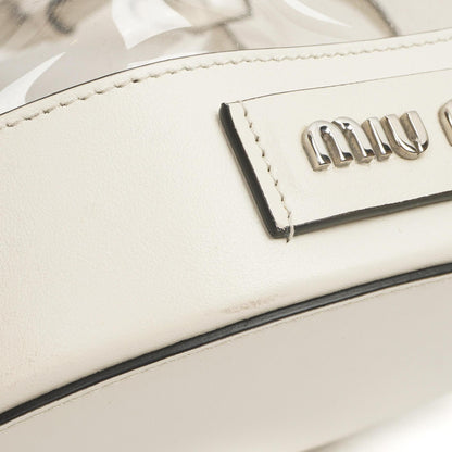 Miu Miu Transparent Drawstring Bucket Bag Bianco Weiß