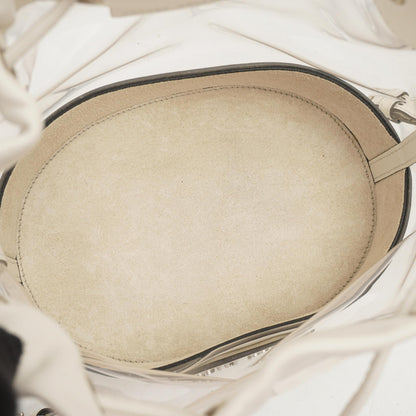 Miu Miu Transparent Drawstring Bucket Bag Bianco Weiß