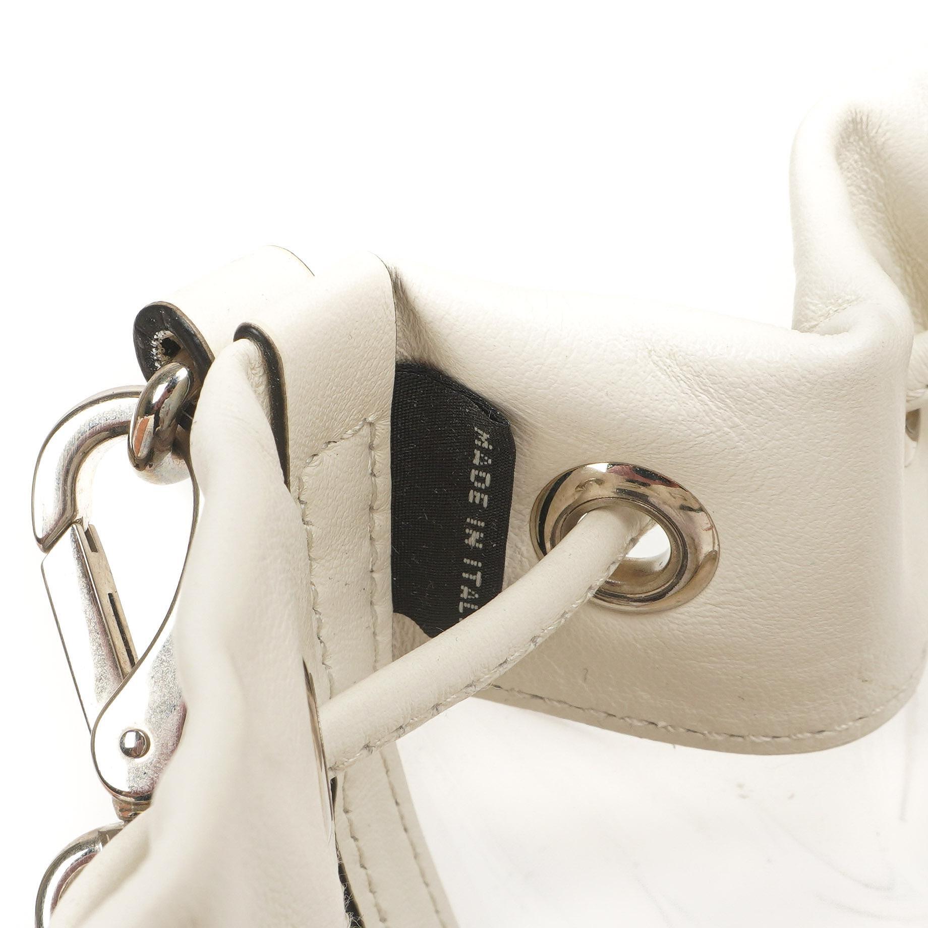 Miu Miu Transparent Drawstring Bucket Bag Bianco Weiß