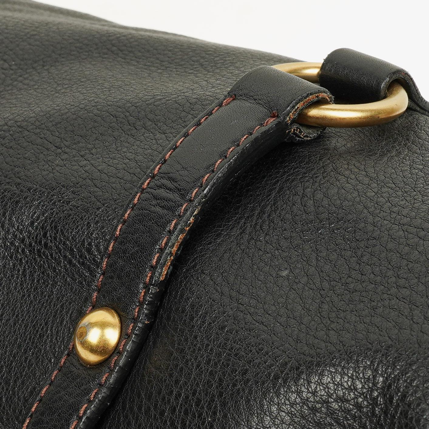 Miu Miu Vitello Bow Satchel Tasche in Schwarz