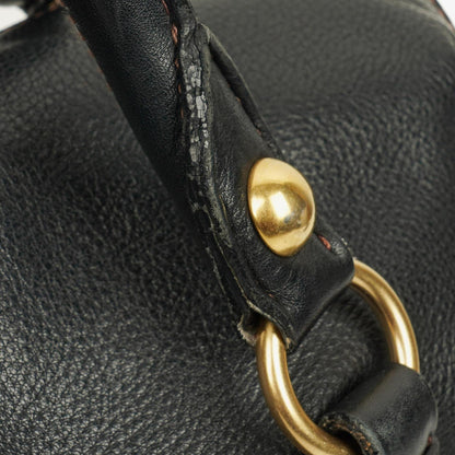 Miu Miu Vitello Bow Satchel Tasche in Schwarz