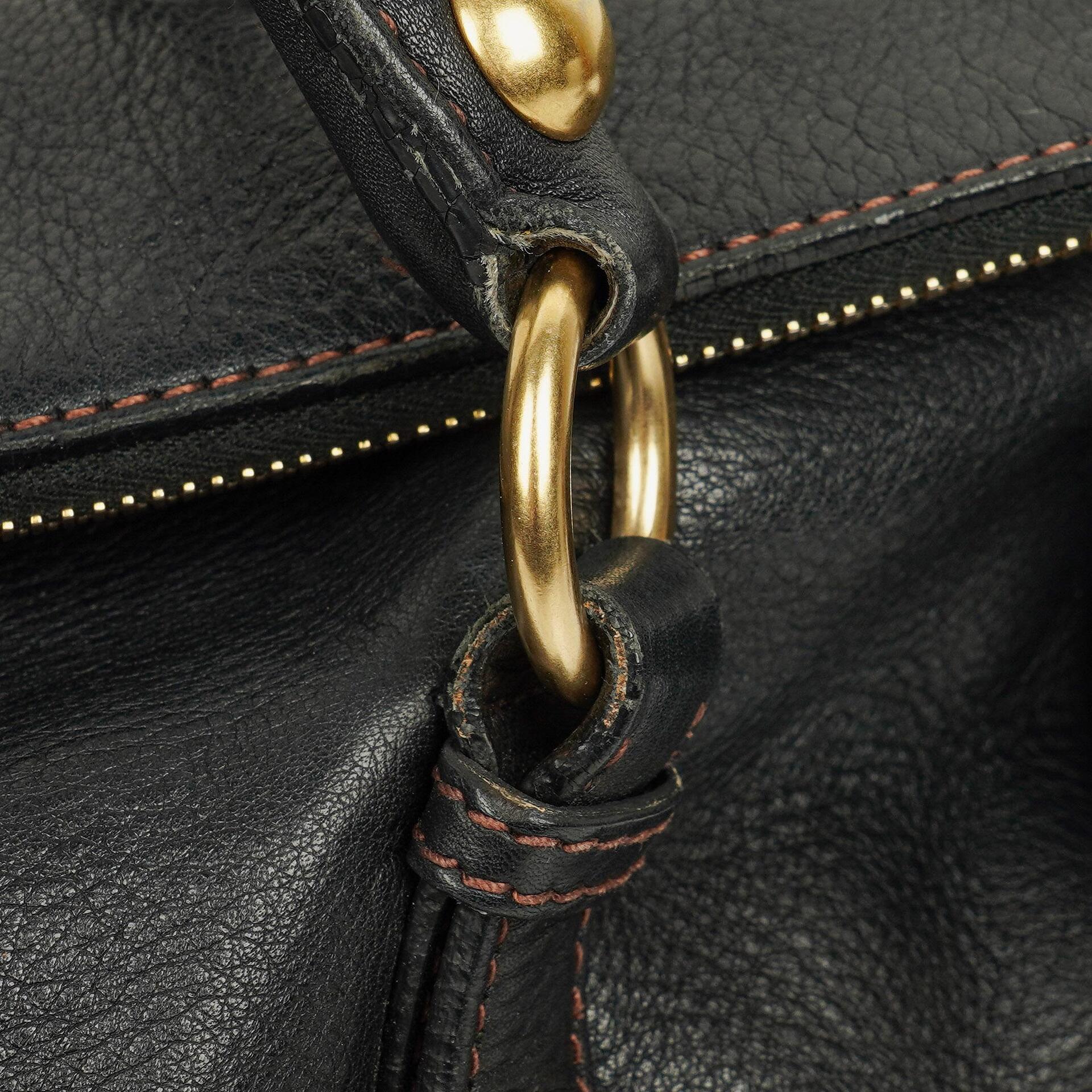 Miu Miu Vitello Bow Satchel Tasche in Schwarz