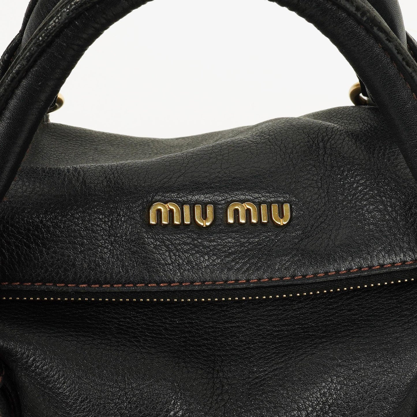 Miu Miu Vitello Bow Satchel Tasche in Schwarz
