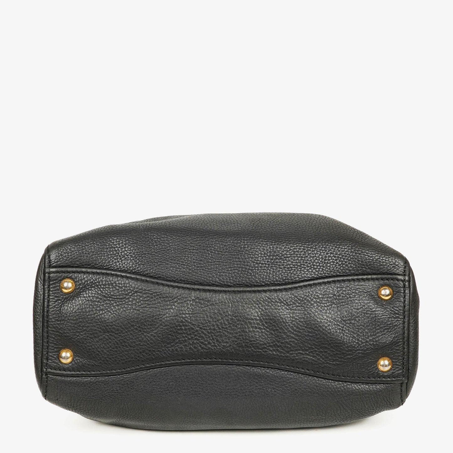 Miu Miu Vitello Caribu Tragetasche aus schwarzem Leder