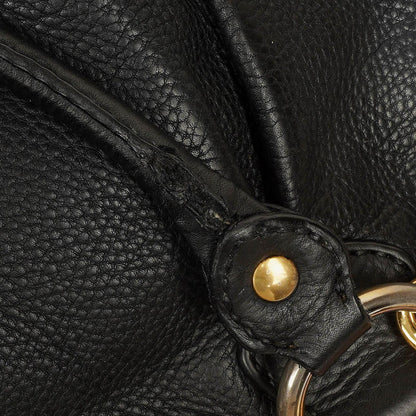 Miu Miu Vitello Caribu Tragetasche aus schwarzem Leder