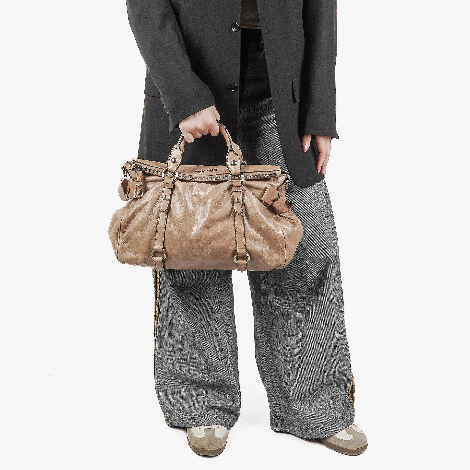 Miu Miu Vitello Bow Satchel Tasche