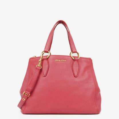 Miu Miu Vitello Caribu Pink Leder Tote Tasche