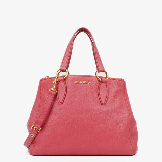 Miu Miu Vitello Caribu Pink Leder Tote Tasche