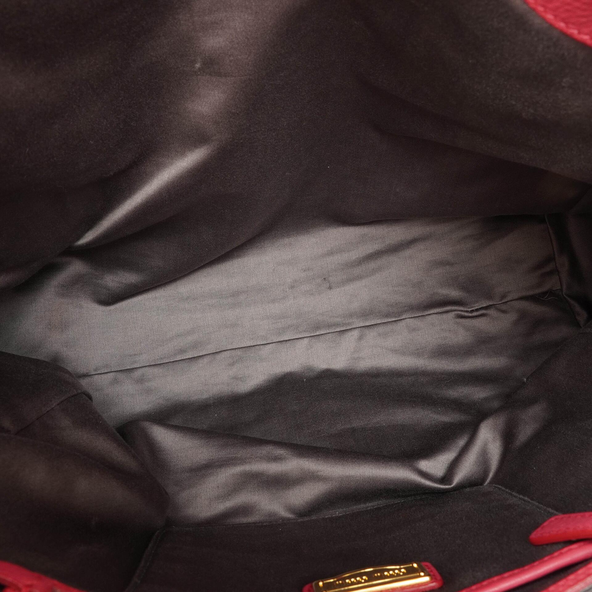 Miu Miu Vitello Caribu Pink Leder Tote Tasche