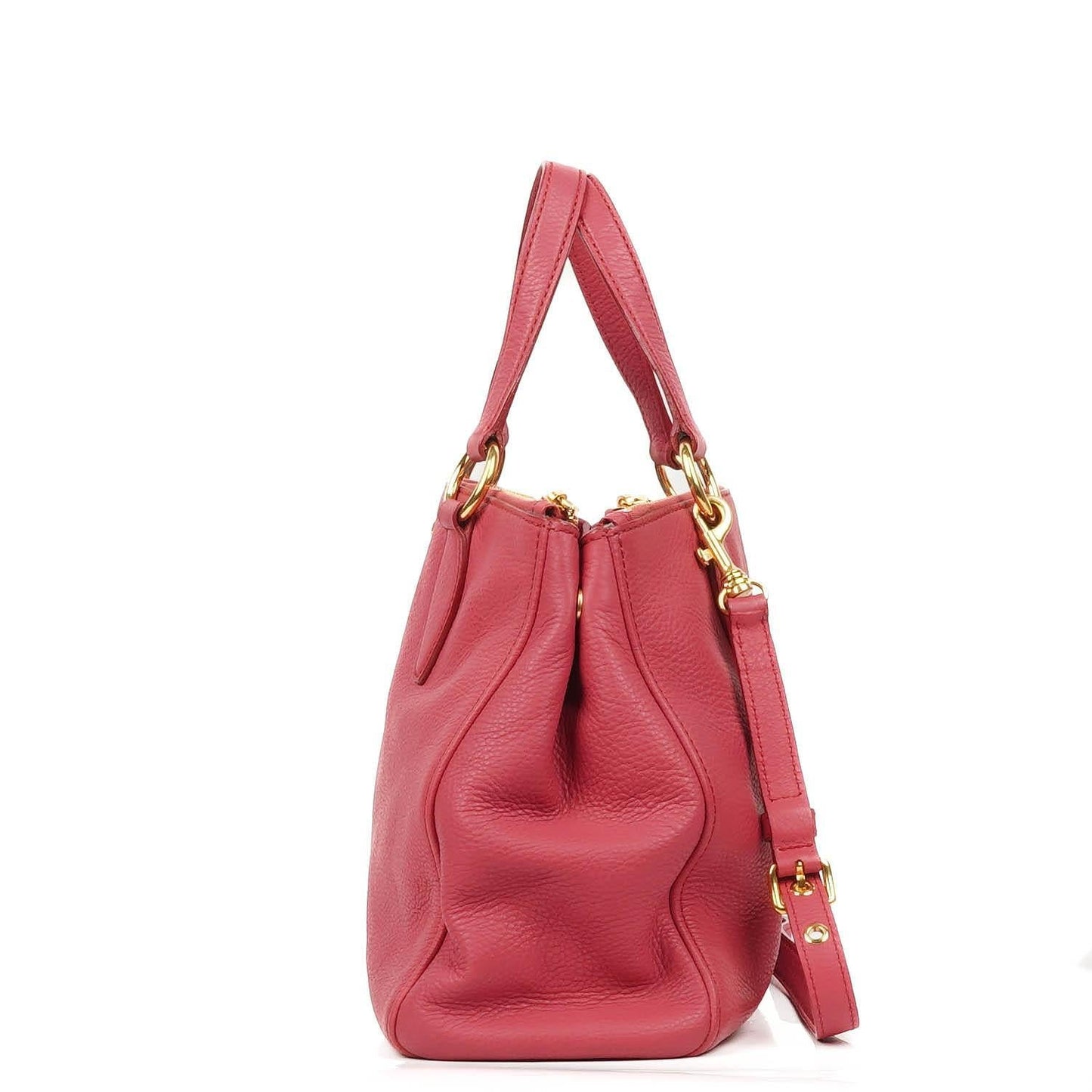Miu Miu Vitello Caribu Pink Leder Tote Tasche