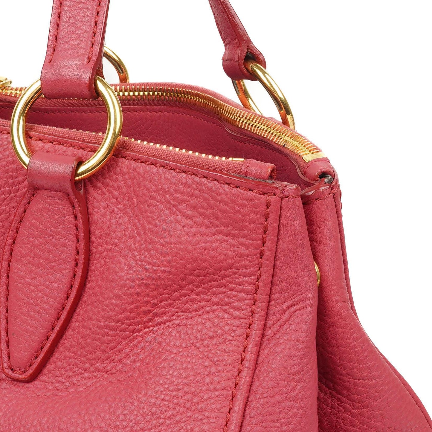 Miu Miu Vitello Caribu Pink Leder Tote Tasche