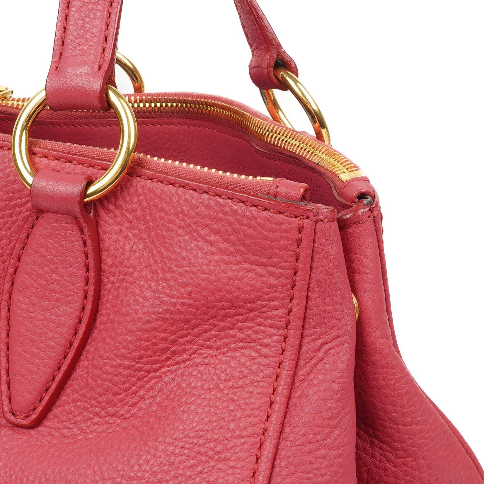 Miu Miu Vitello Caribu Pink Leder Tote Tasche