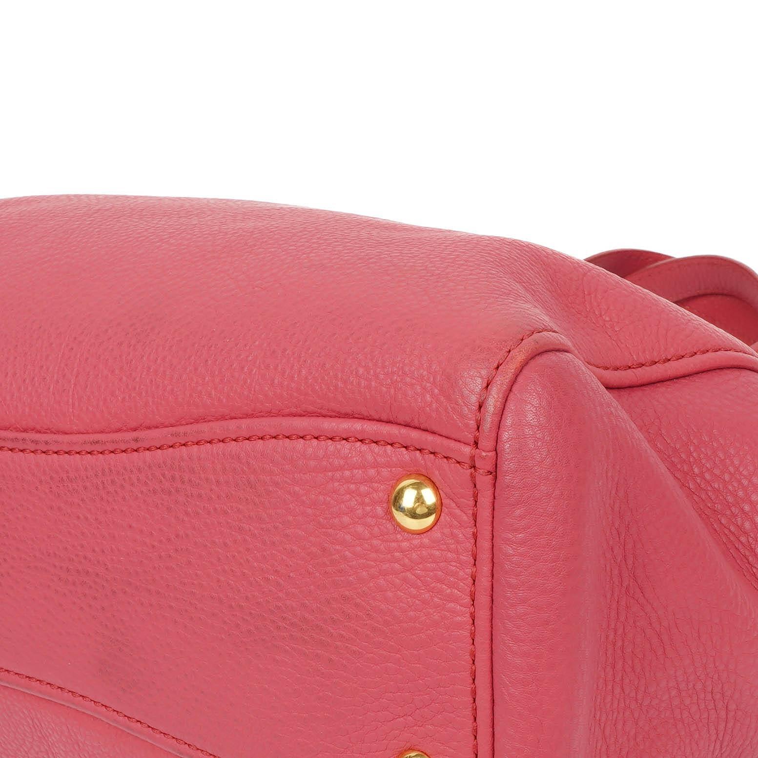 Miu Miu Vitello Caribu Pink Leder Tote Tasche