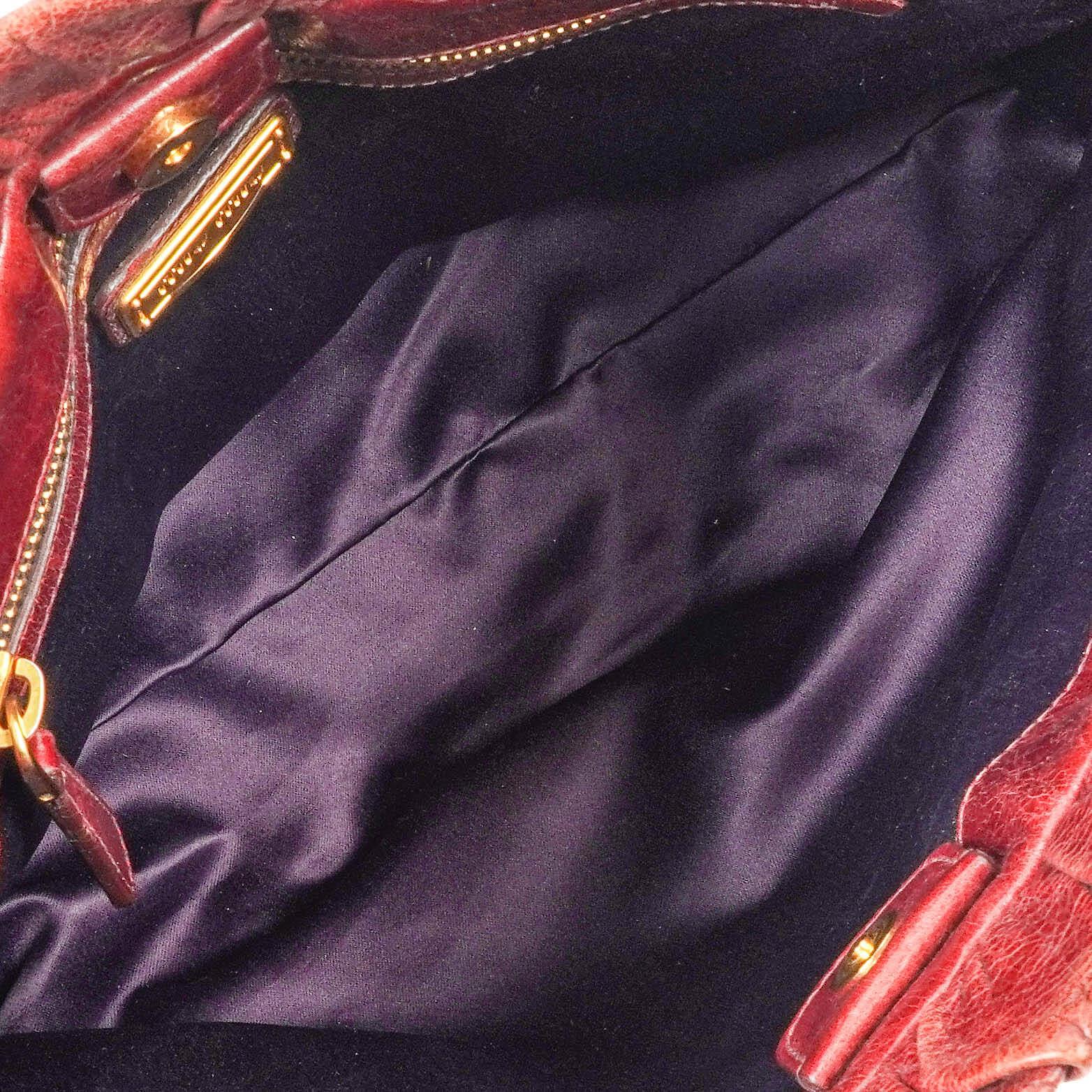 Miu Miu Vitello Lux Amaranto Umhängetasche