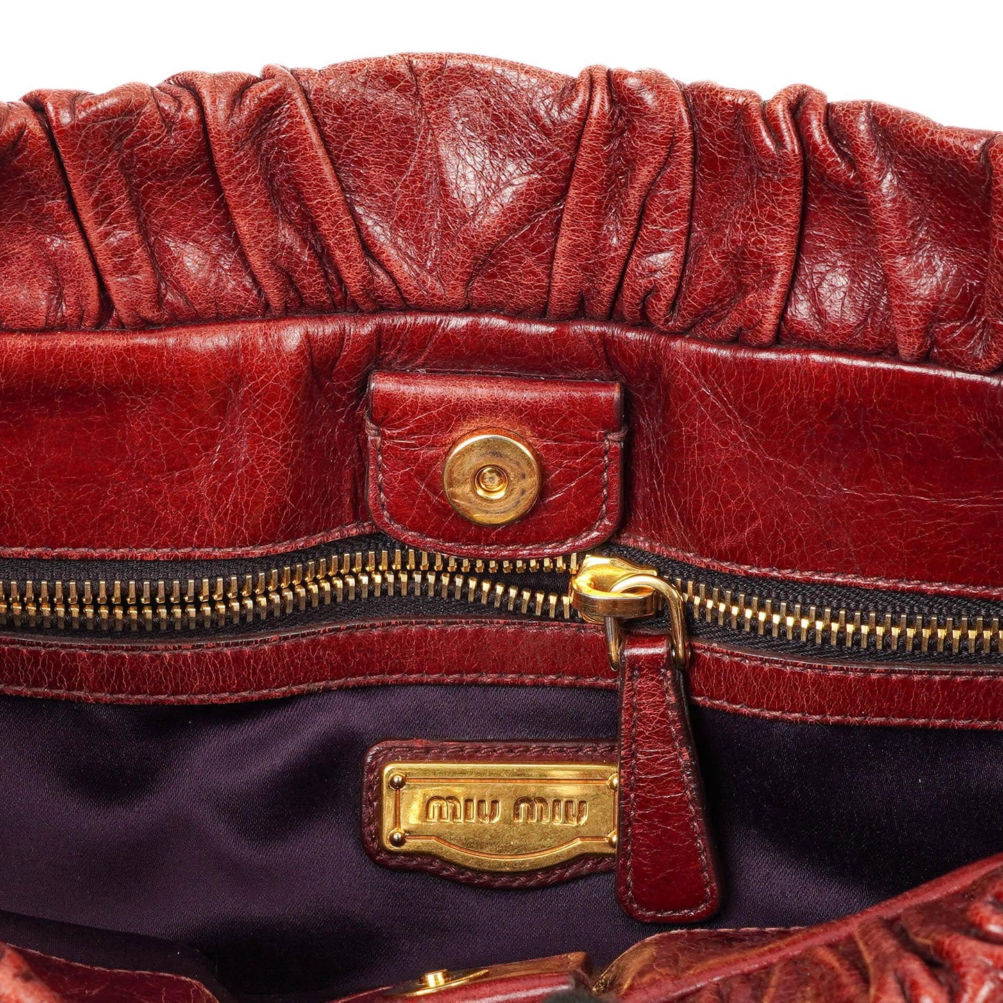 Miu Miu Vitello Lux Amaranto Umhängetasche