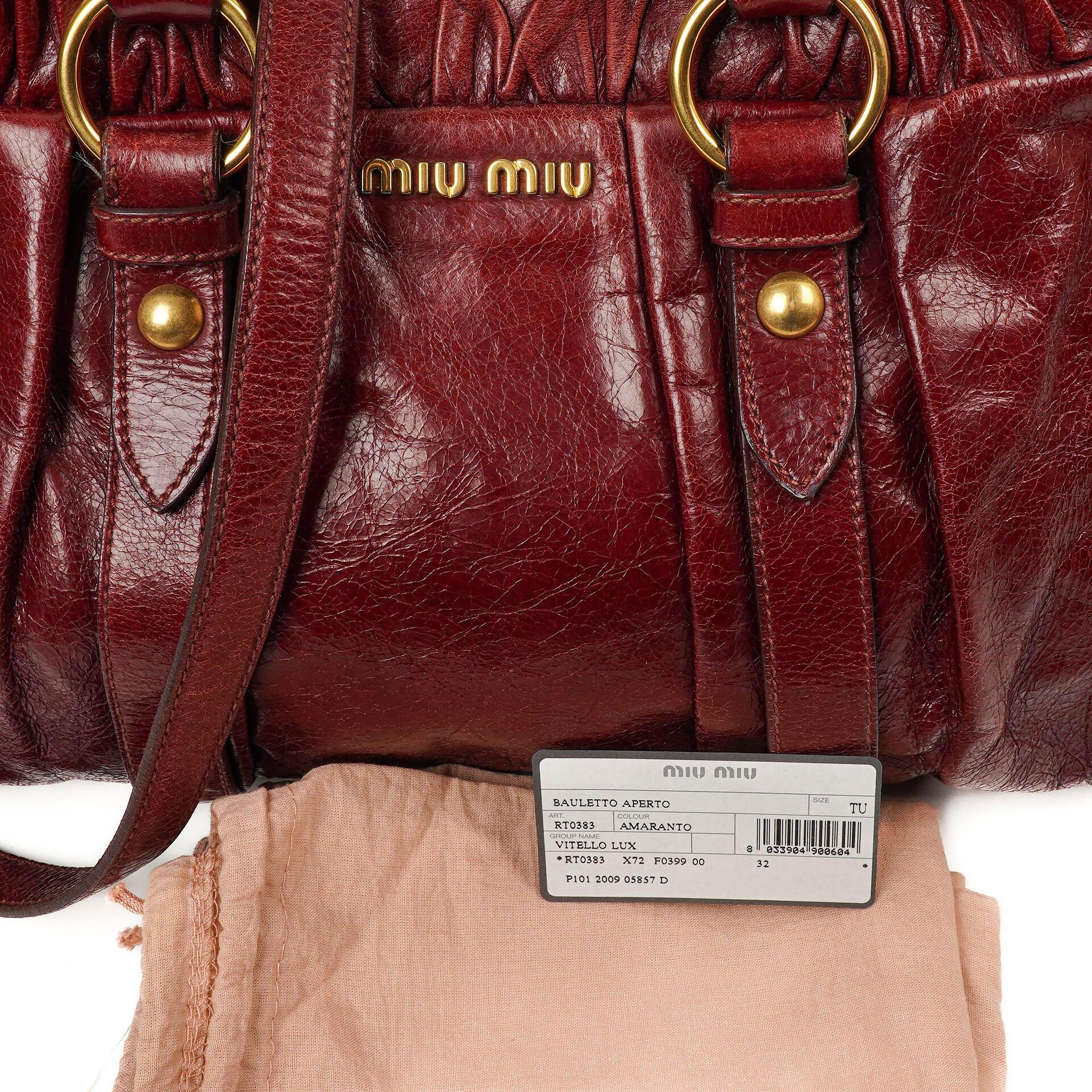 Miu Miu Vitello Lux Amaranto Umhängetasche
