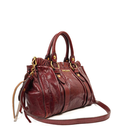 Miu Miu Vitello Lux Amaranto Umhängetasche