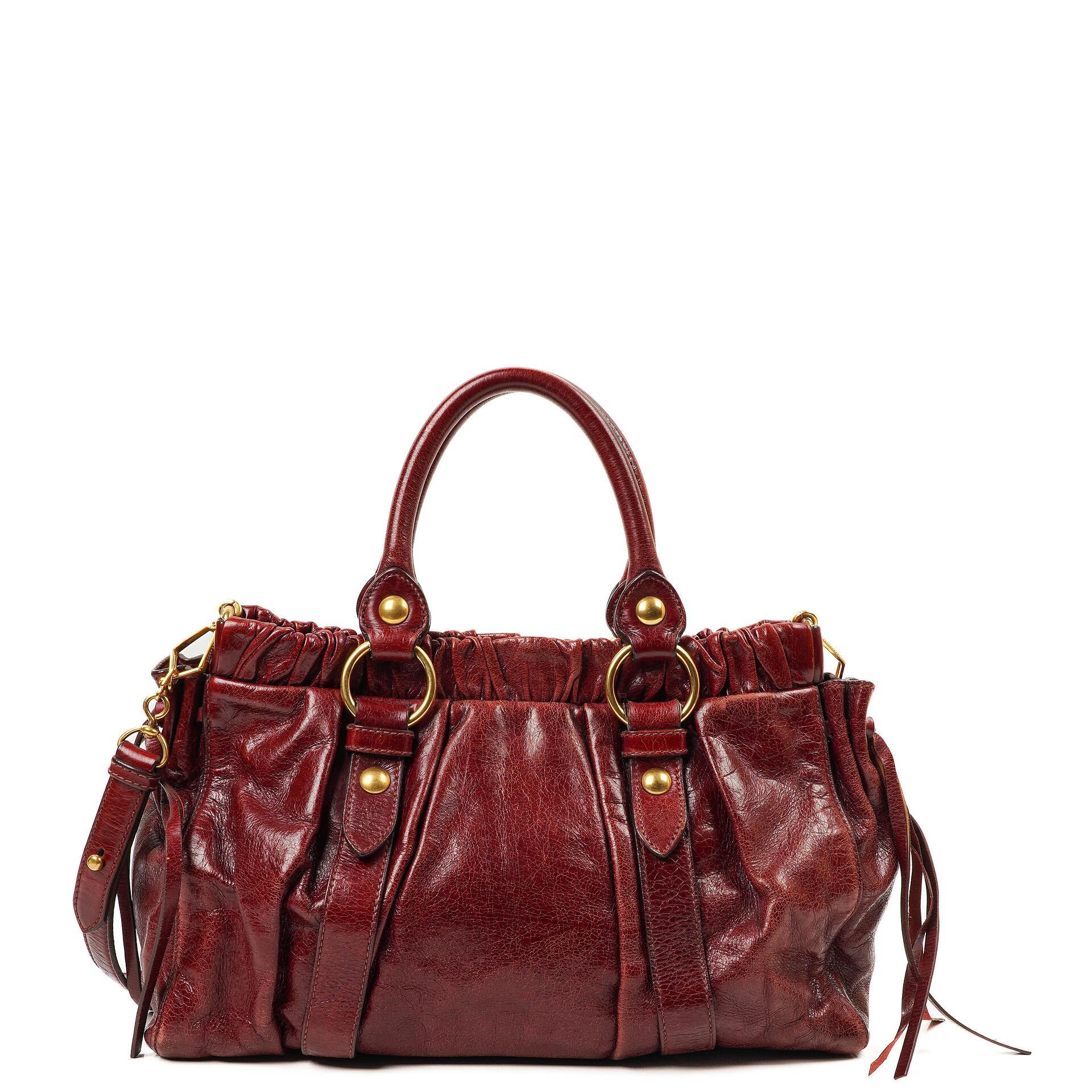 Miu Miu Vitello Lux Amaranto Umhängetasche