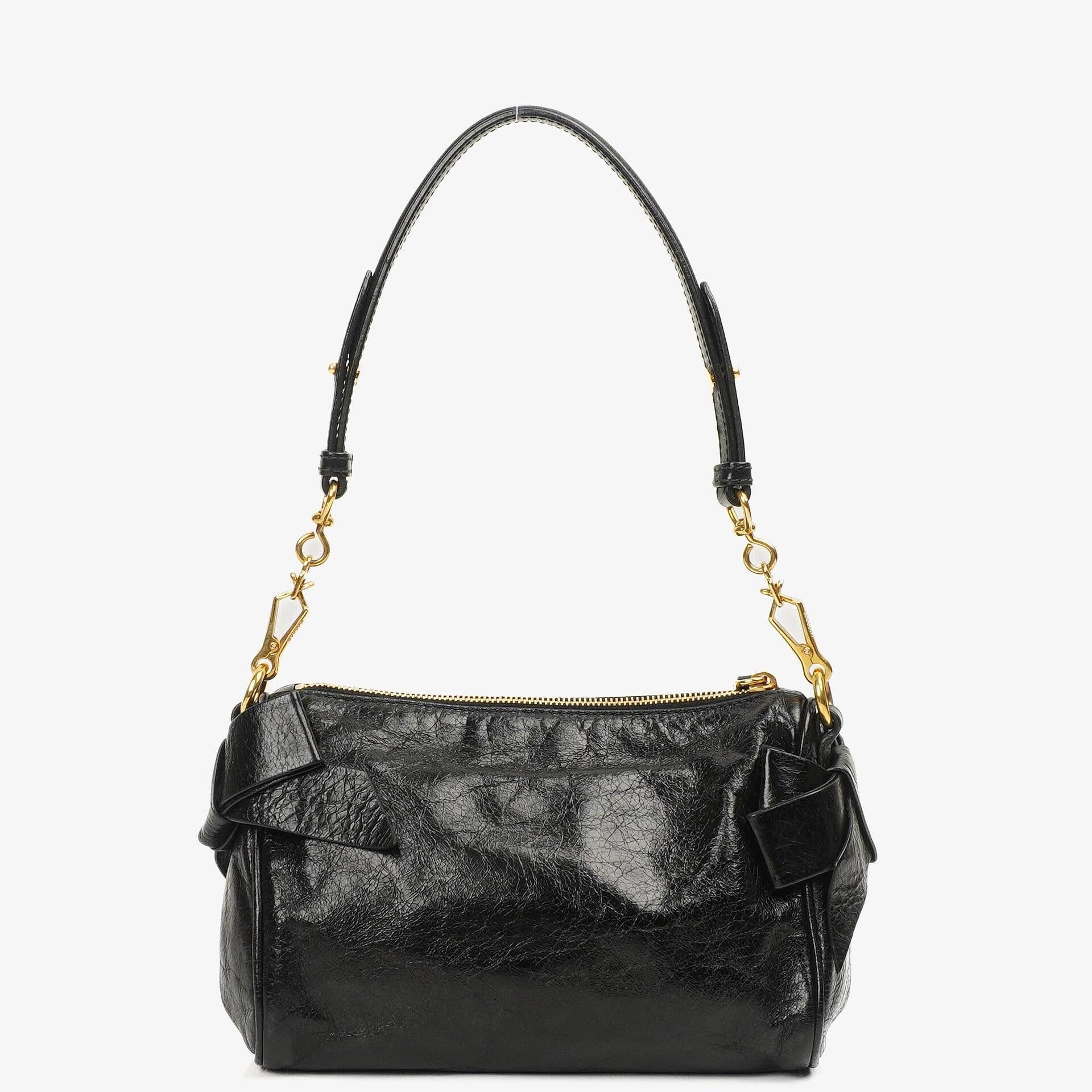 Miu Miu Vitello Lux Schwarze Schleifen Tasche