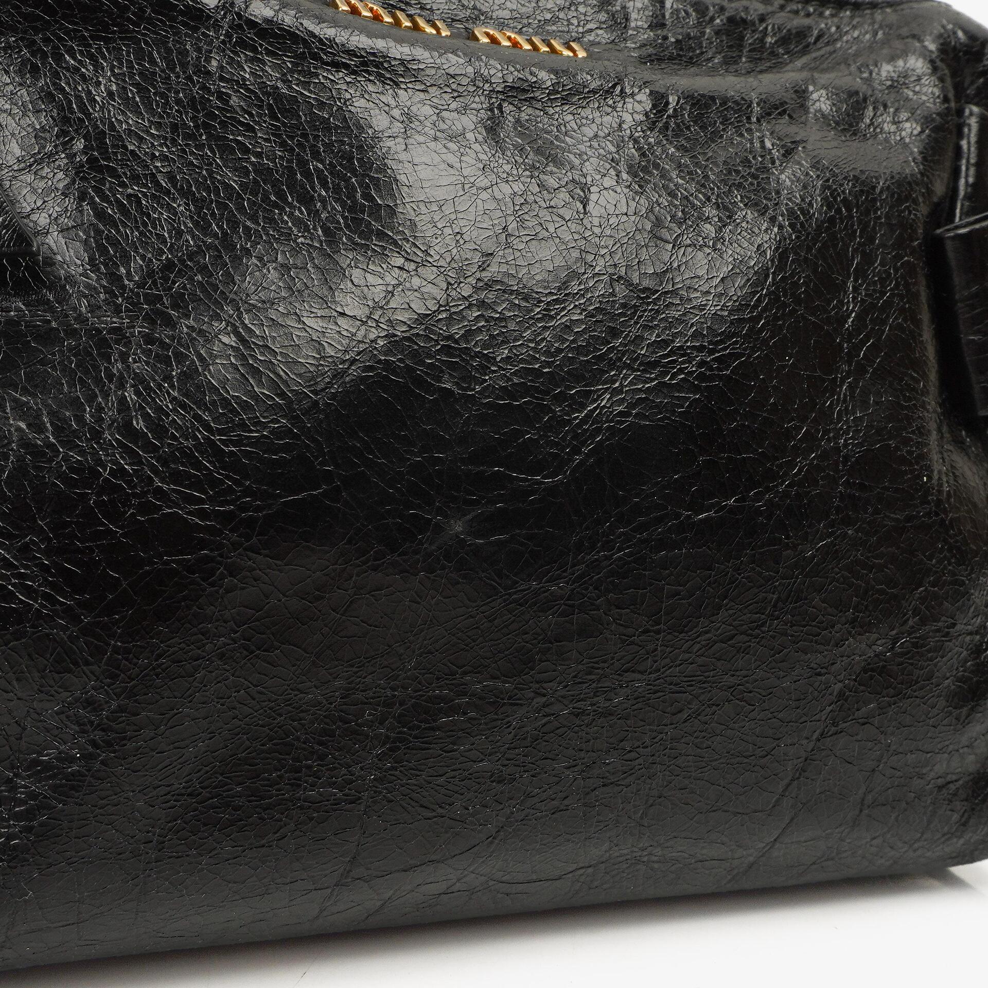 Miu Miu Vitello Lux Schwarze Schleifen Tasche