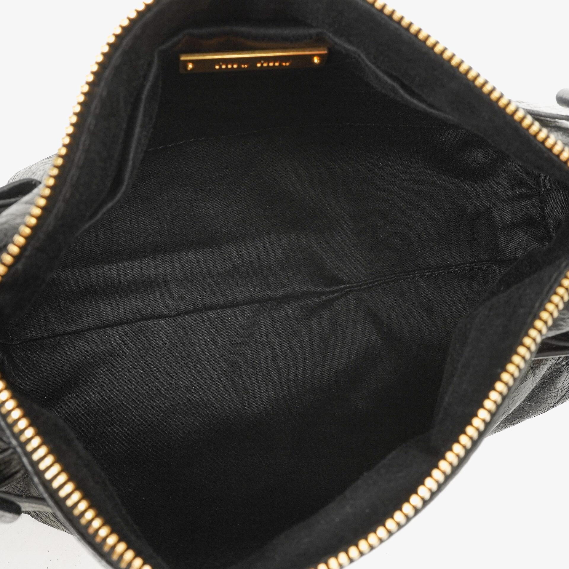 Miu Miu Vitello Lux Schwarze Schleifen Tasche