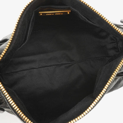 Miu Miu Vitello Lux Schwarze Schleifen Tasche