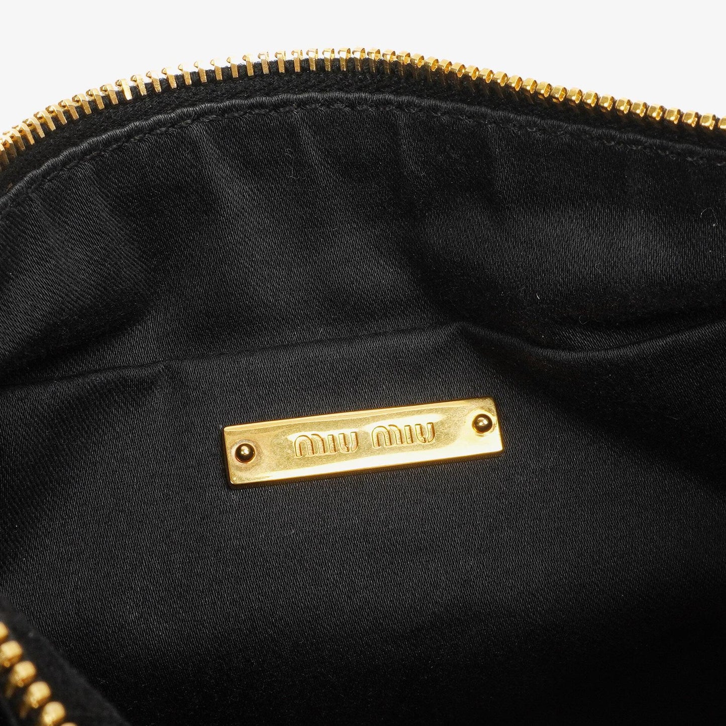 Miu Miu Vitello Lux Schwarze Schleifen Tasche