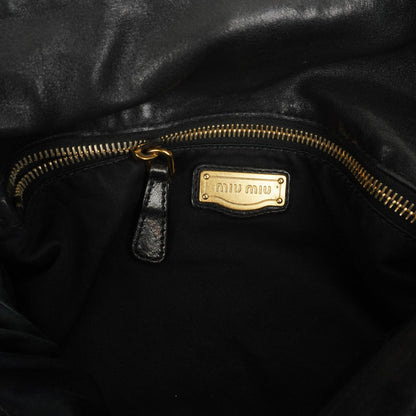 Miu Miu Vitello Lux Schwarze Schleifen-Umhängetasche