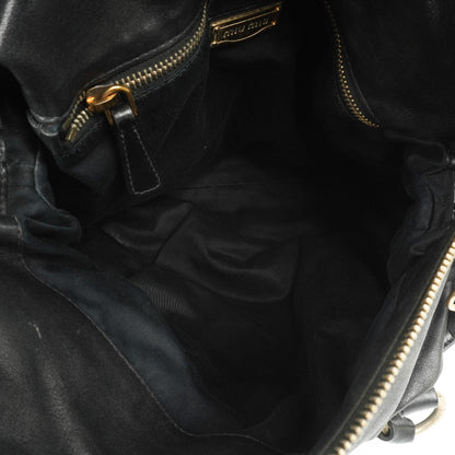 Miu Miu Vitello Lux Schwarze Schleifen-Umhängetasche