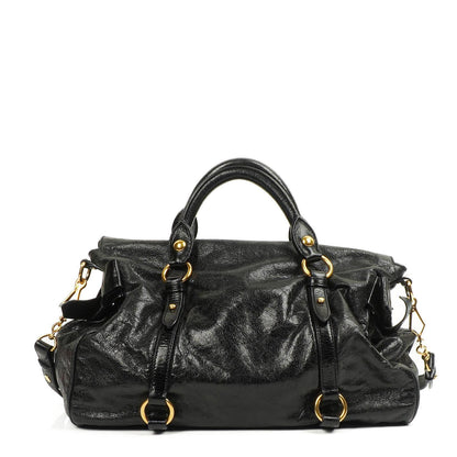 Miu Miu Vitello Lux Schwarze Schleifen-Umhängetasche