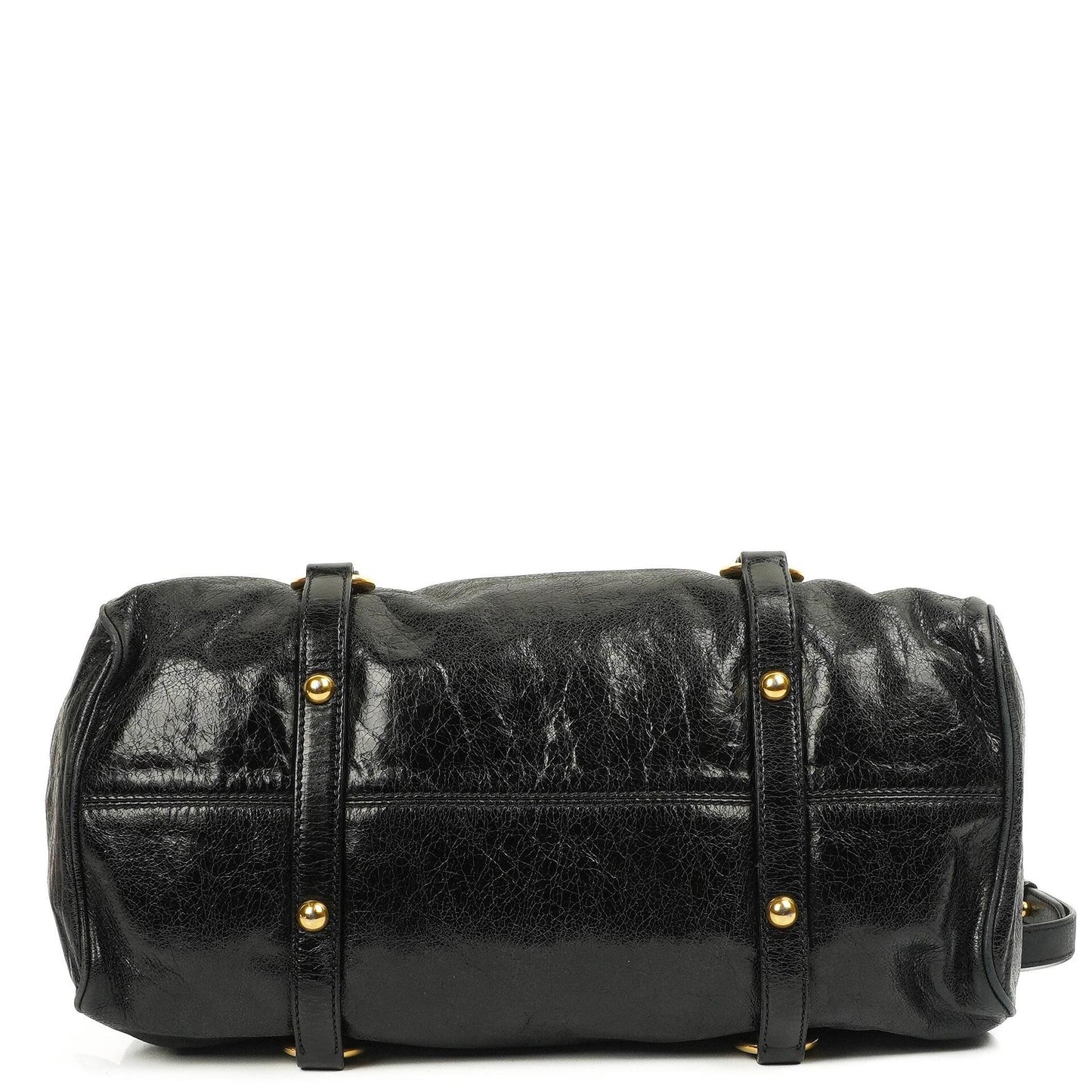 Miu Miu Vitello Lux Schwarze Schleifen-Umhängetasche