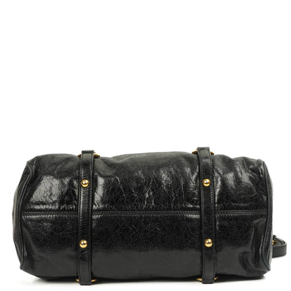 Miu Miu Vitello Lux Schwarze Schleifen-Umhängetasche