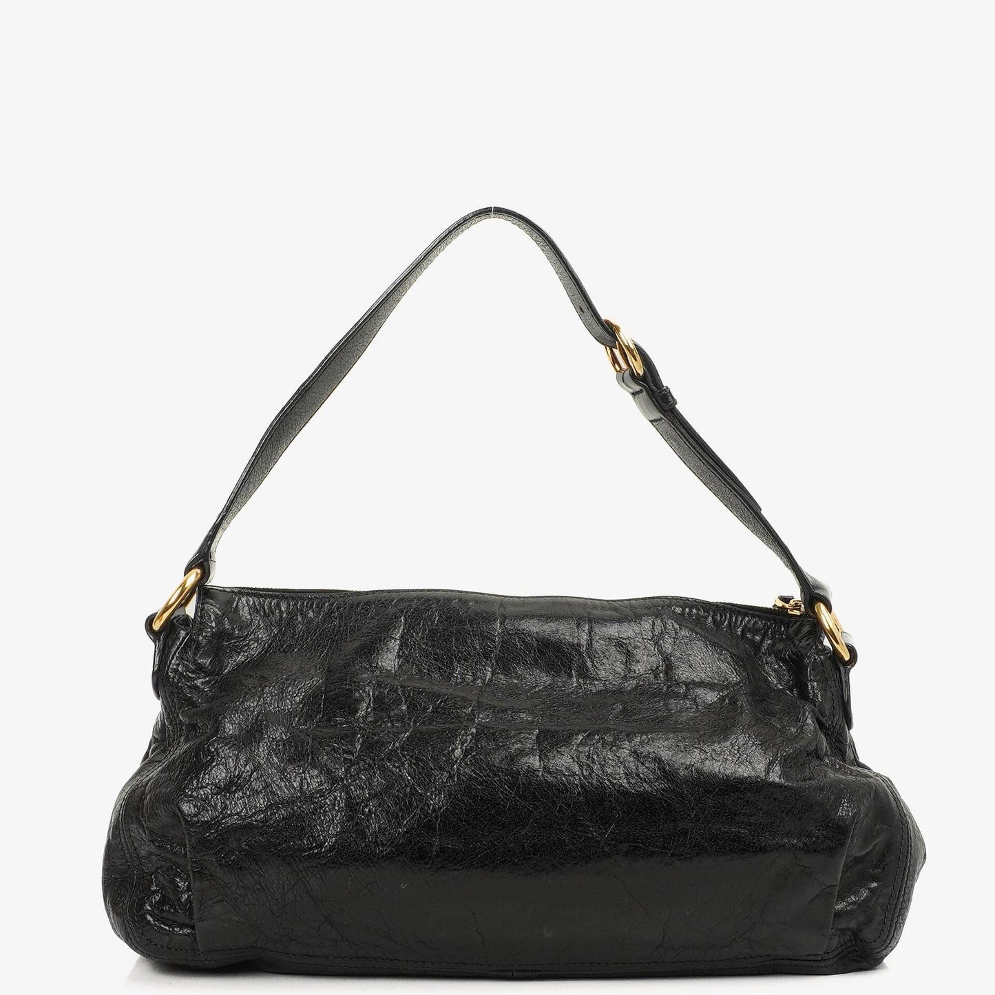 Miu Miu Vitello Lux Schwarze Satchel Tasche