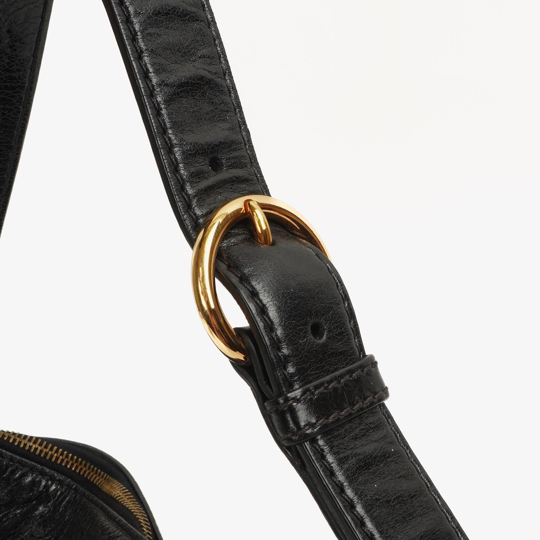 Miu Miu Vitello Lux Schwarze Satchel Tasche