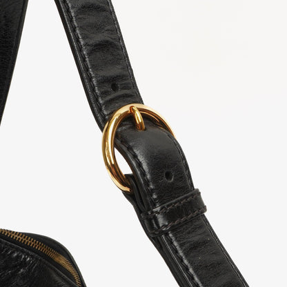 Miu Miu Vitello Lux Schwarze Satchel Tasche