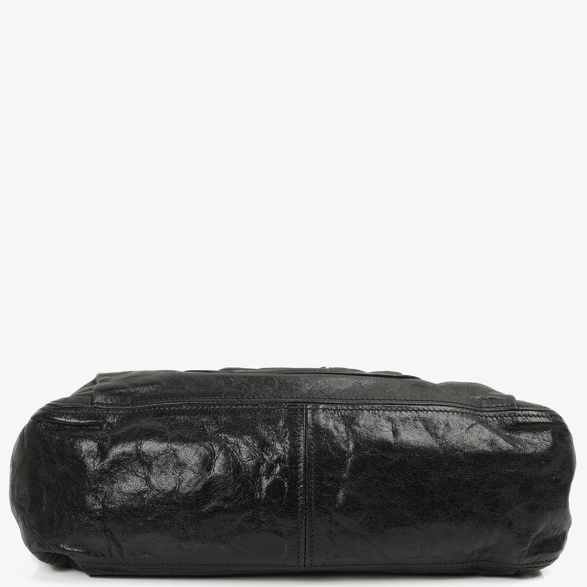 Miu Miu Vitello Lux Schwarze Satchel Tasche