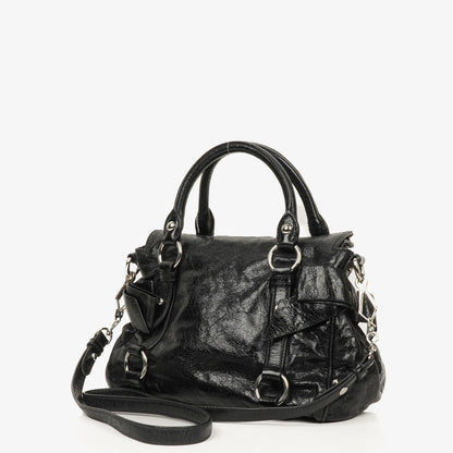 Miu Miu Vitello Lux kleine Bow Satchel-Tasche in Schwarz