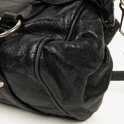 Miu Miu Vitello Lux kleine Bow Satchel-Tasche in Schwarz