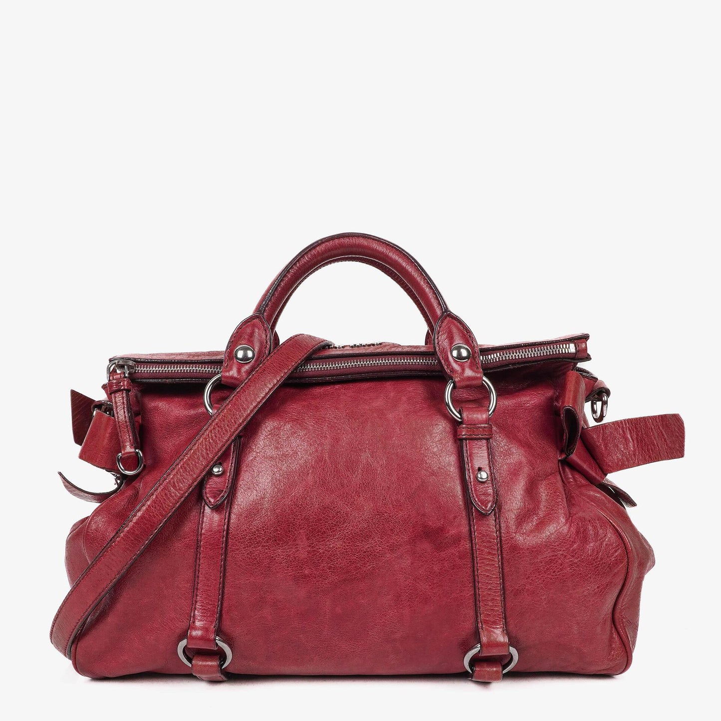 Miu Miu Vitello Lux Bow Satchel Tasche