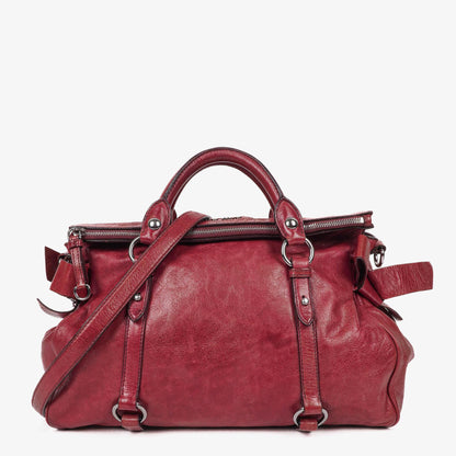 Miu Miu Vitello Lux Bow Satchel Tasche
