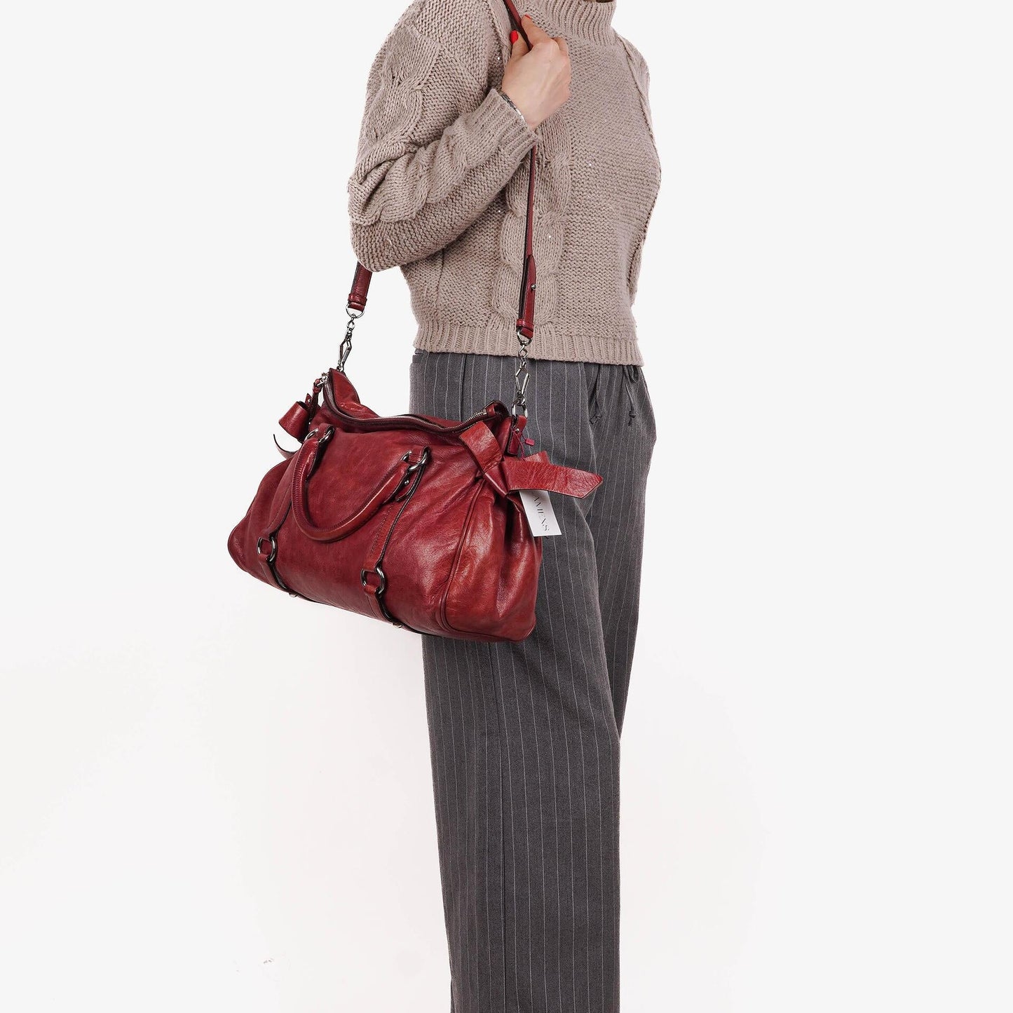 Miu Miu Vitello Lux Bow Satchel Tasche