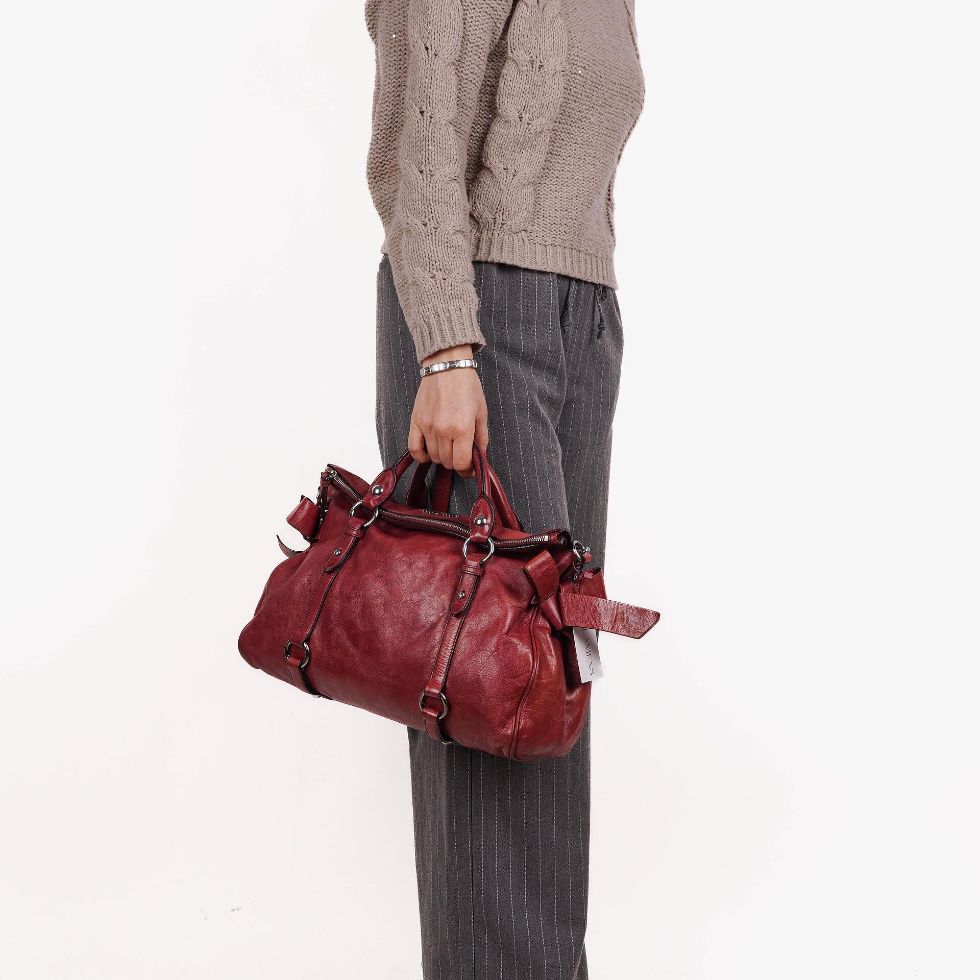 Miu Miu Vitello Lux Bow Satchel Tasche