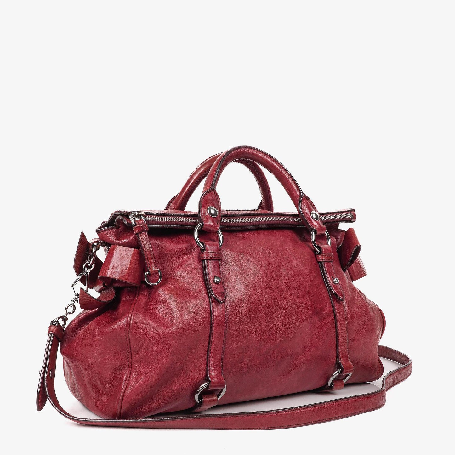 Miu Miu Vitello Lux Bow Satchel Tasche