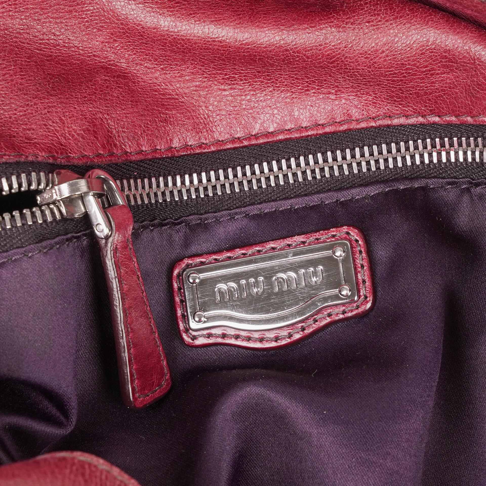 Miu Miu Vitello Lux Bow Satchel Tasche
