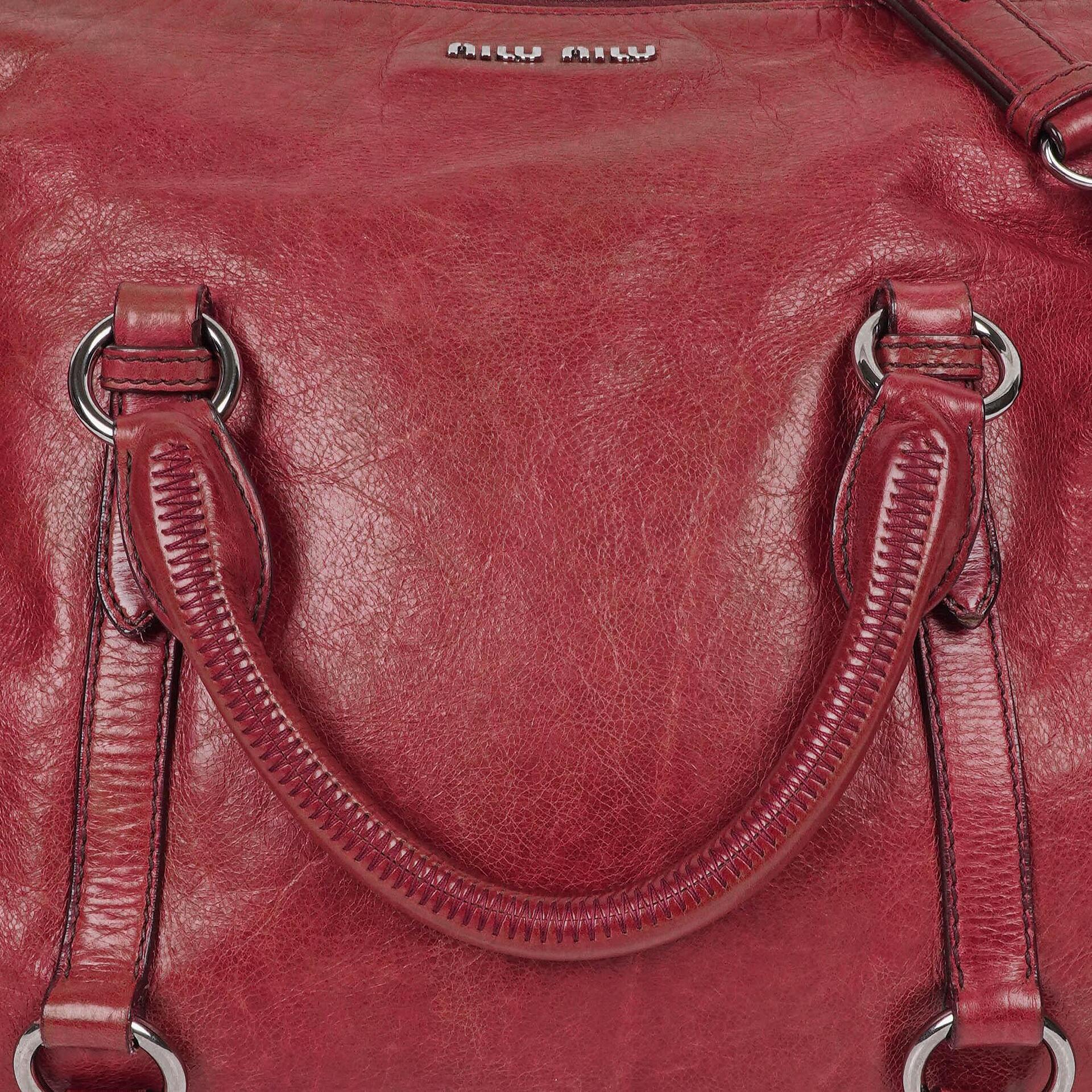 Miu Miu Vitello Lux Bow Satchel Tasche