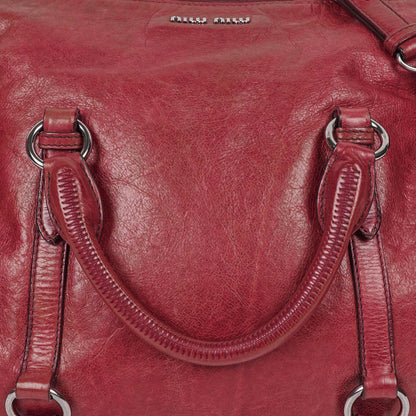 Miu Miu Vitello Lux Bow Satchel Tasche