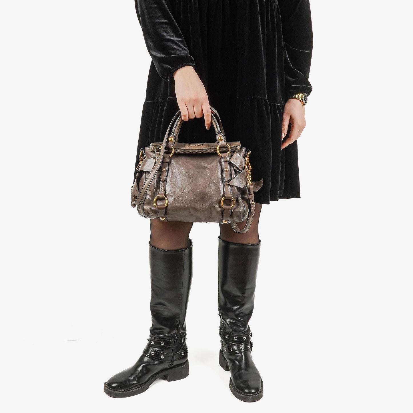 Miu Miu Vitello Lux Schleifen Satchel Tasche