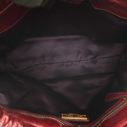 Miu Miu Vitello Lux Burgunder Umhängetasche
